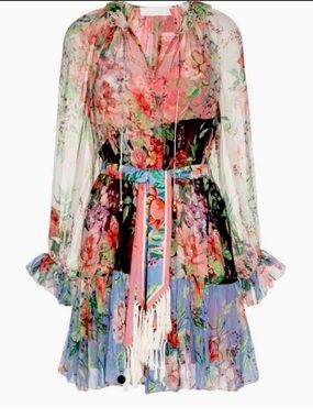Zimmerman Bellitude Belted Floral Dress Sz 0 NWOT